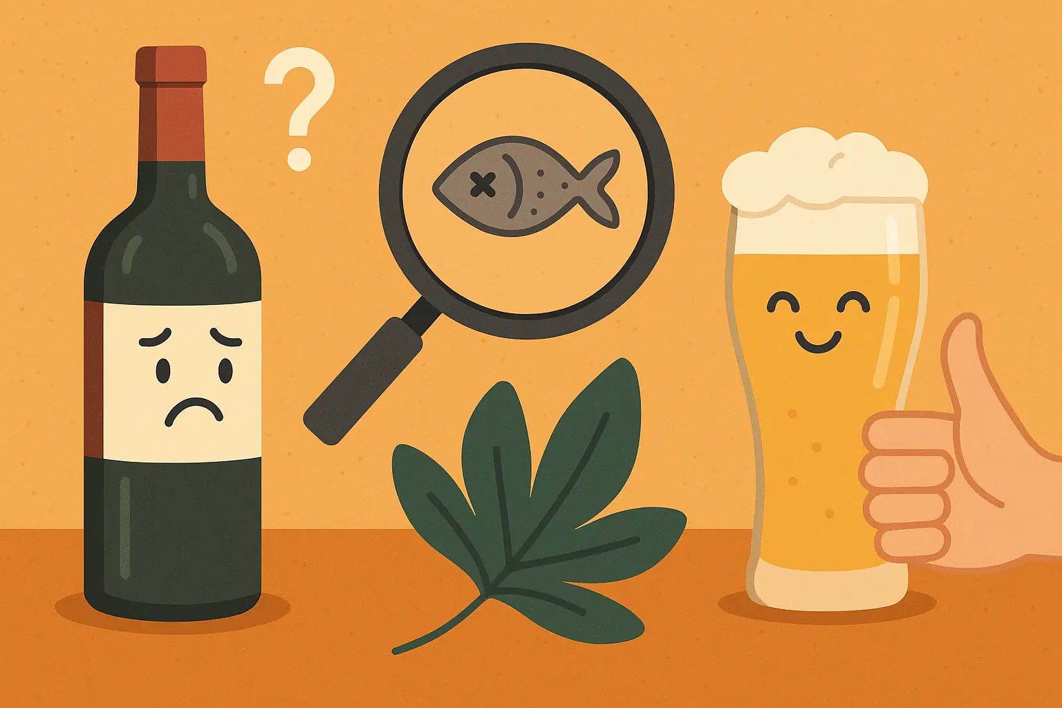 Guide sur l'alcool végan avec une sélection de boissons et d'agents de clarification