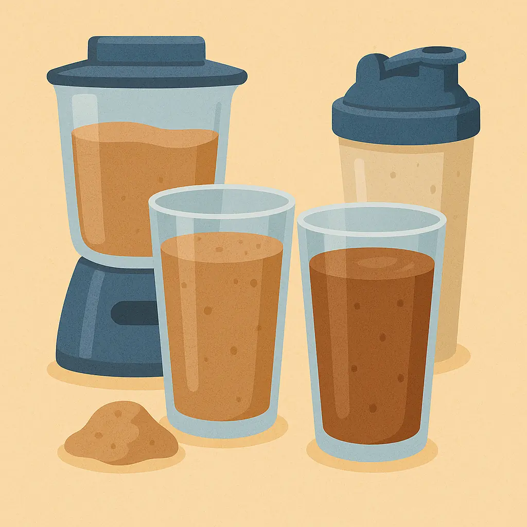 Blended vegan protein shakes for consistency evaluation