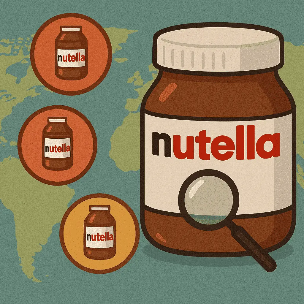 Différentes variations de Nutella par région analysées