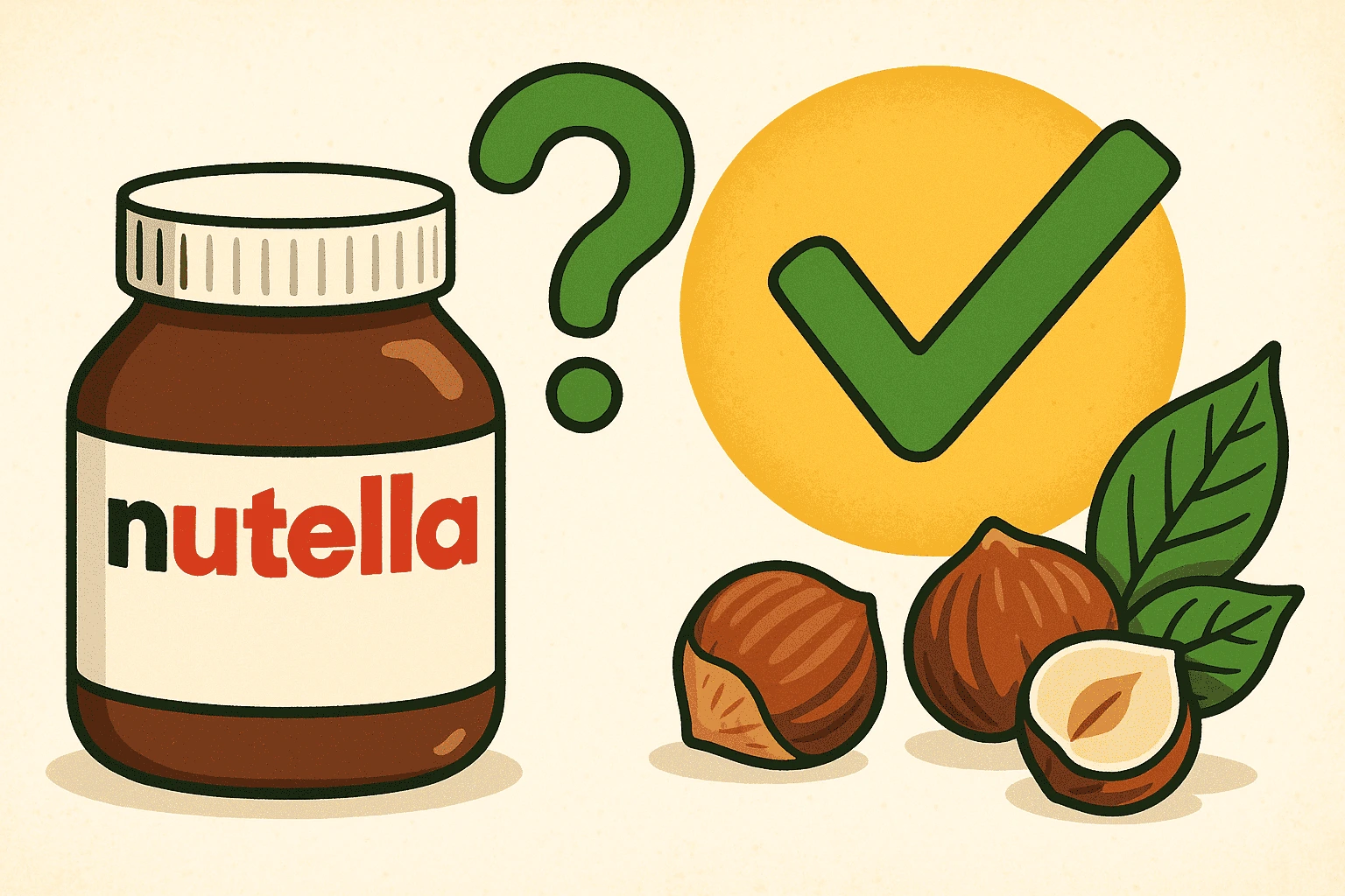 Pot de Nutella avec la liste des ingrédients examinée pour son contenu végan