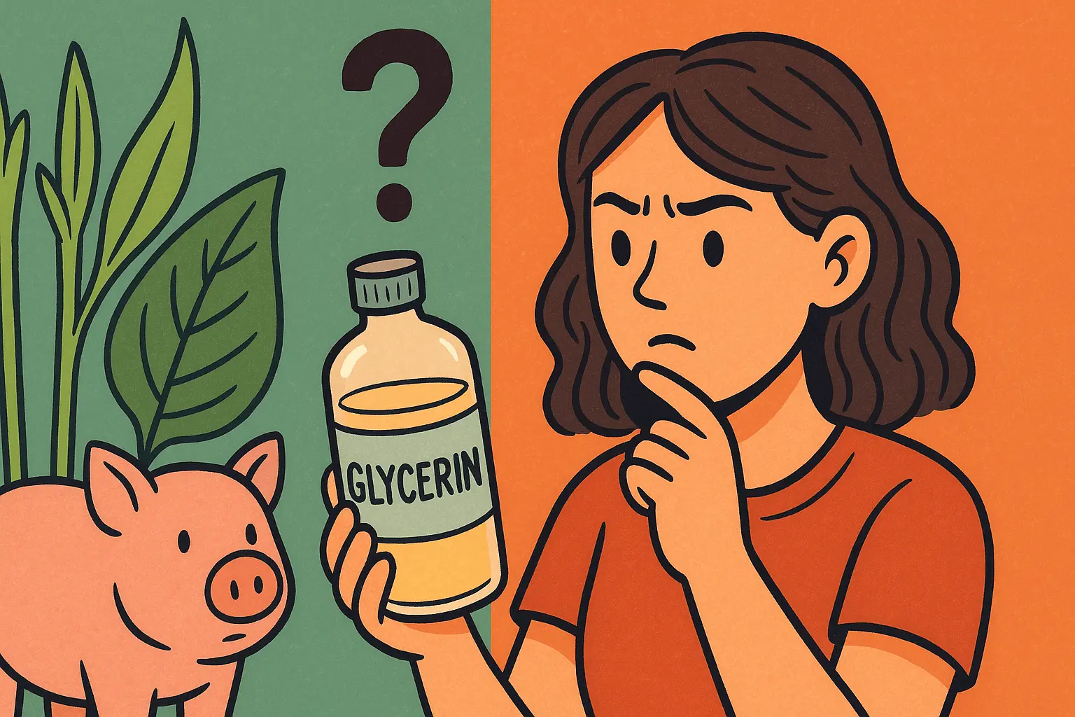 Glycerin, das aus pflanzlichen und tierischen Quellen gewonnen wird