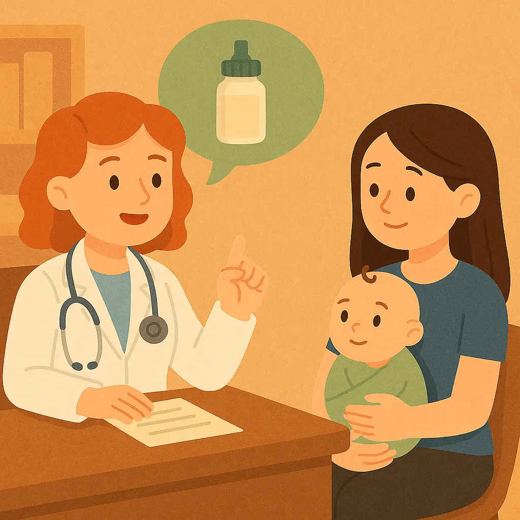 ビーガンベビーフォーミュラのアドバイスを求める小児科医との相談